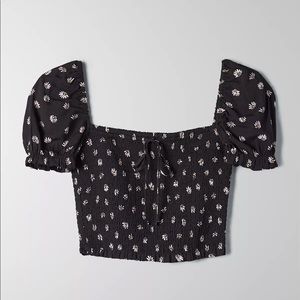 Aritzia Wilfred - Smocked Floral Blouse